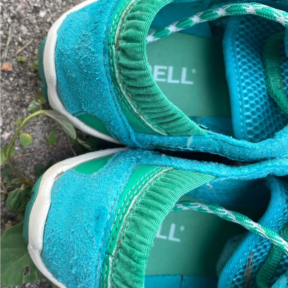 Merrell Pace Glove Barefoot Running Shoes Sz 9.5 Vibram Sole - Bluegreen